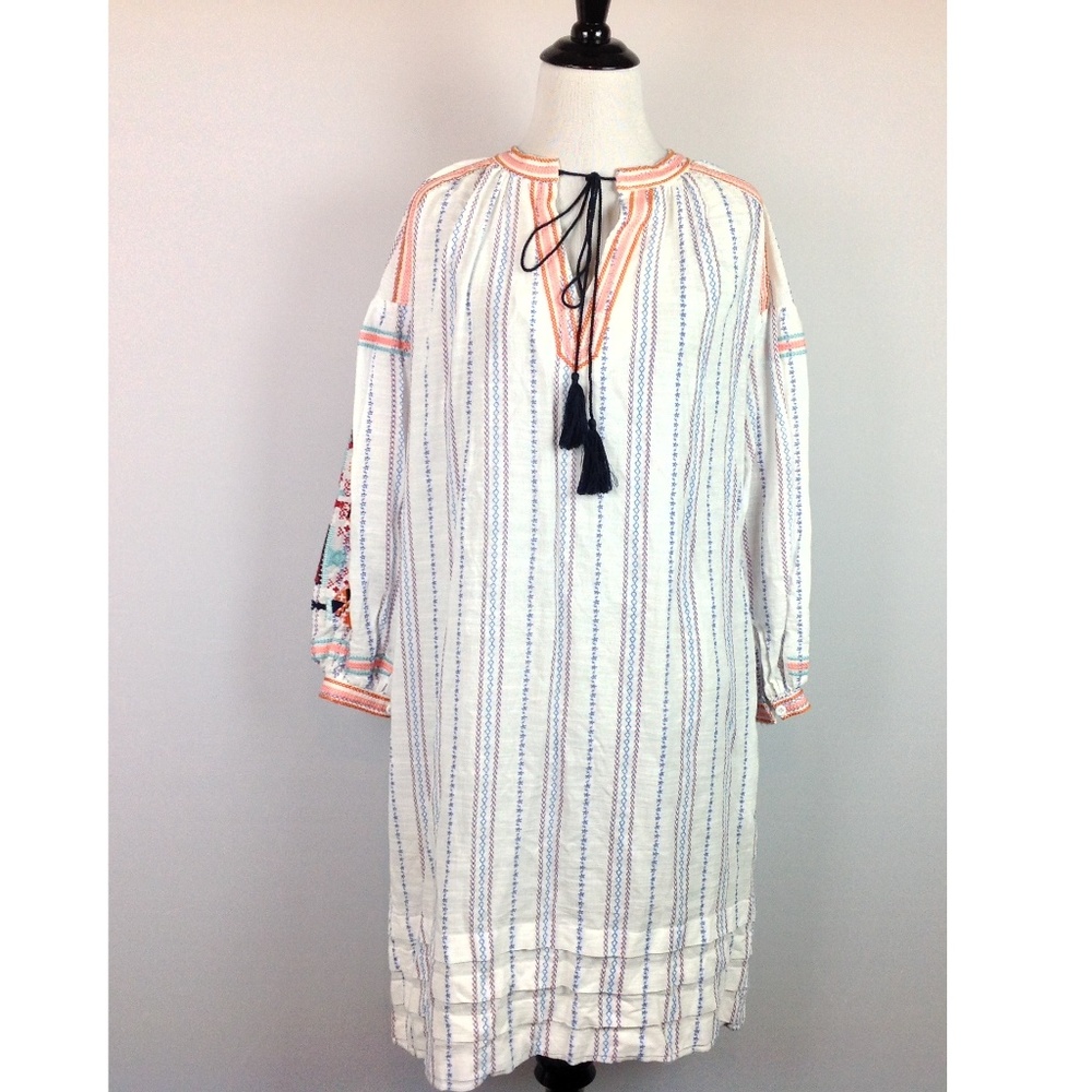 Place Du Soleil Peasant Shirt Dress Womens Large